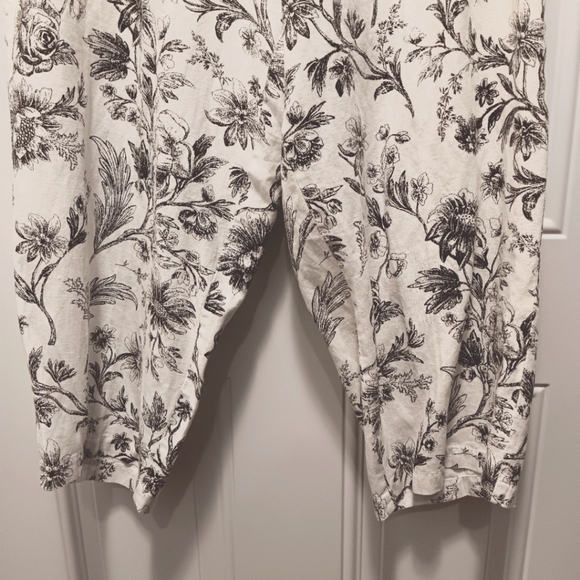 Hot Cotton Marc Wear| 100% Linen Floral Print Pants Summer Sz 2X Wide Leg - Picture 3 of 9